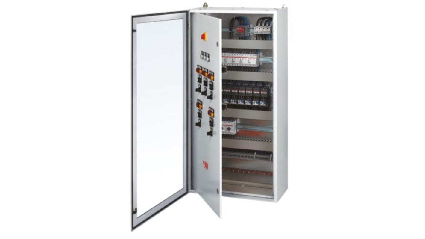 ABB SR/SRN Series Steel RAL 7035 Glazed Door, 600mm H, 1m W, 1m L for Use with Enclosure