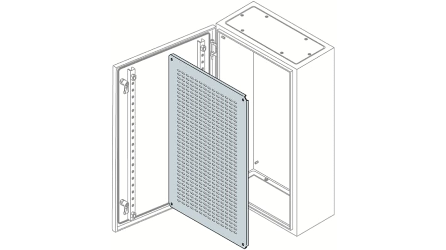 ABB SR/SRN Series Steel Perforated Mounting Plate, 300mm H, 300mm W, 300mm L for Use with Enclosure