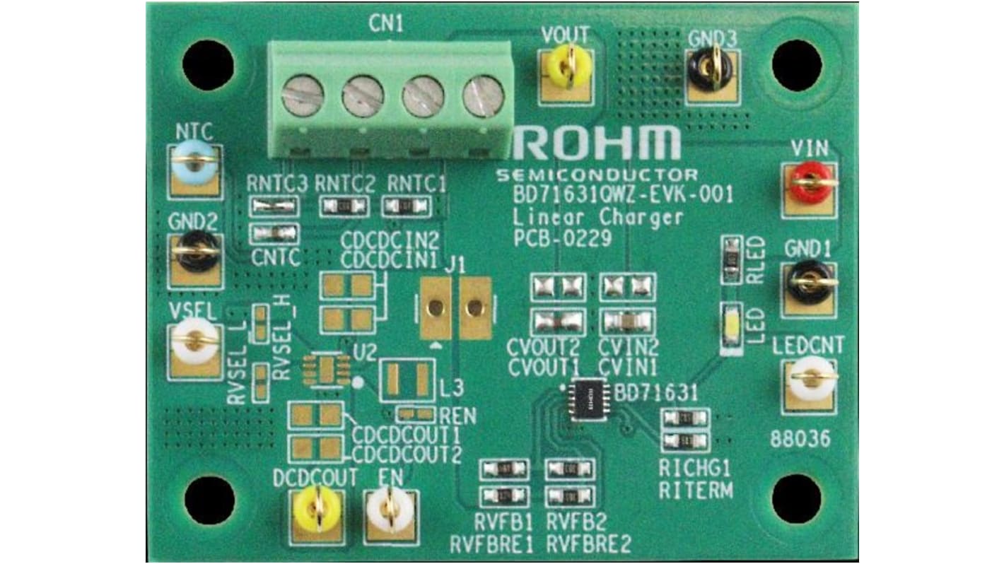 Placa de evaluación Cargador de batería ROHM Evaluation Board for BD71631QWZ - BD71631QWZ-EVK-001