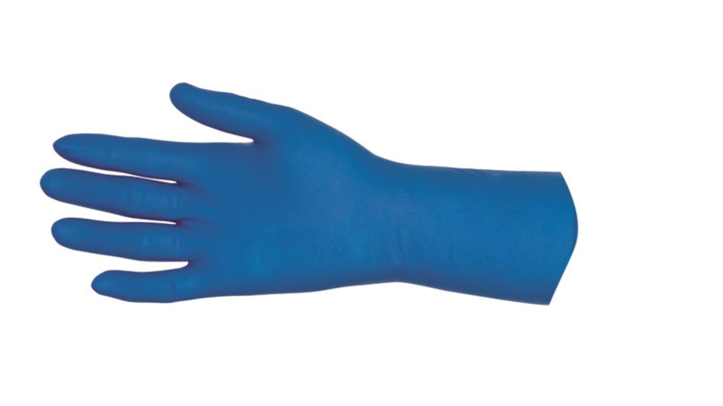 Pro-Val Securitex HR Royal Blue Powder-Free Natural Rubber Latex Disposable Gloves, Size M, 50 per Pack