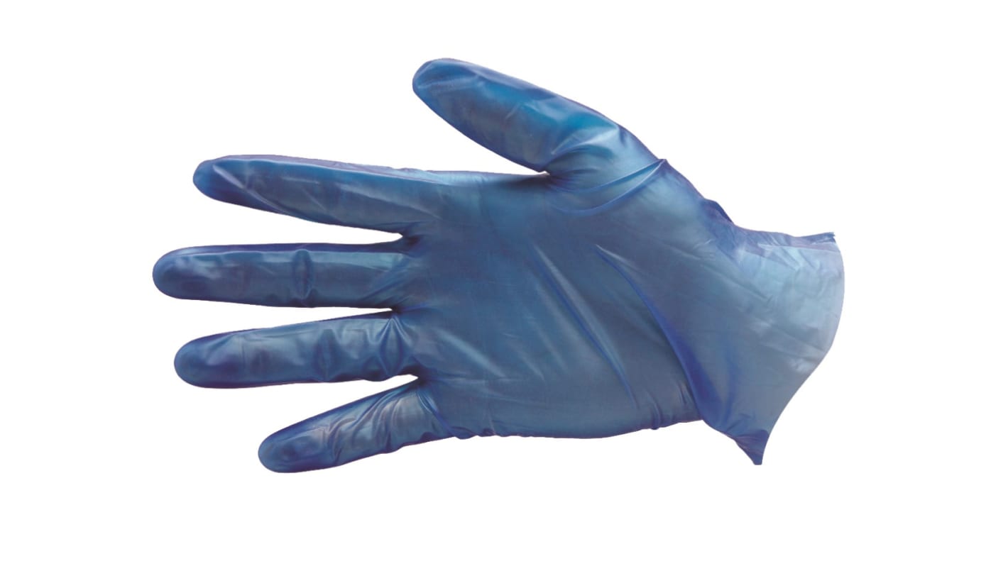 Pro-Val Eco Blue Blue Powder-Free PVC Disposable Gloves, Size M, 100 per Pack