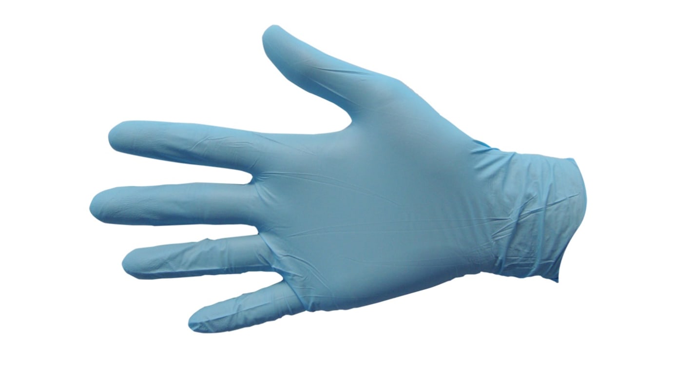 Pro-Val SuperSoft Blue Powder-Free Nitrile Rubber Disposable Gloves, Size S, 100 per Pack