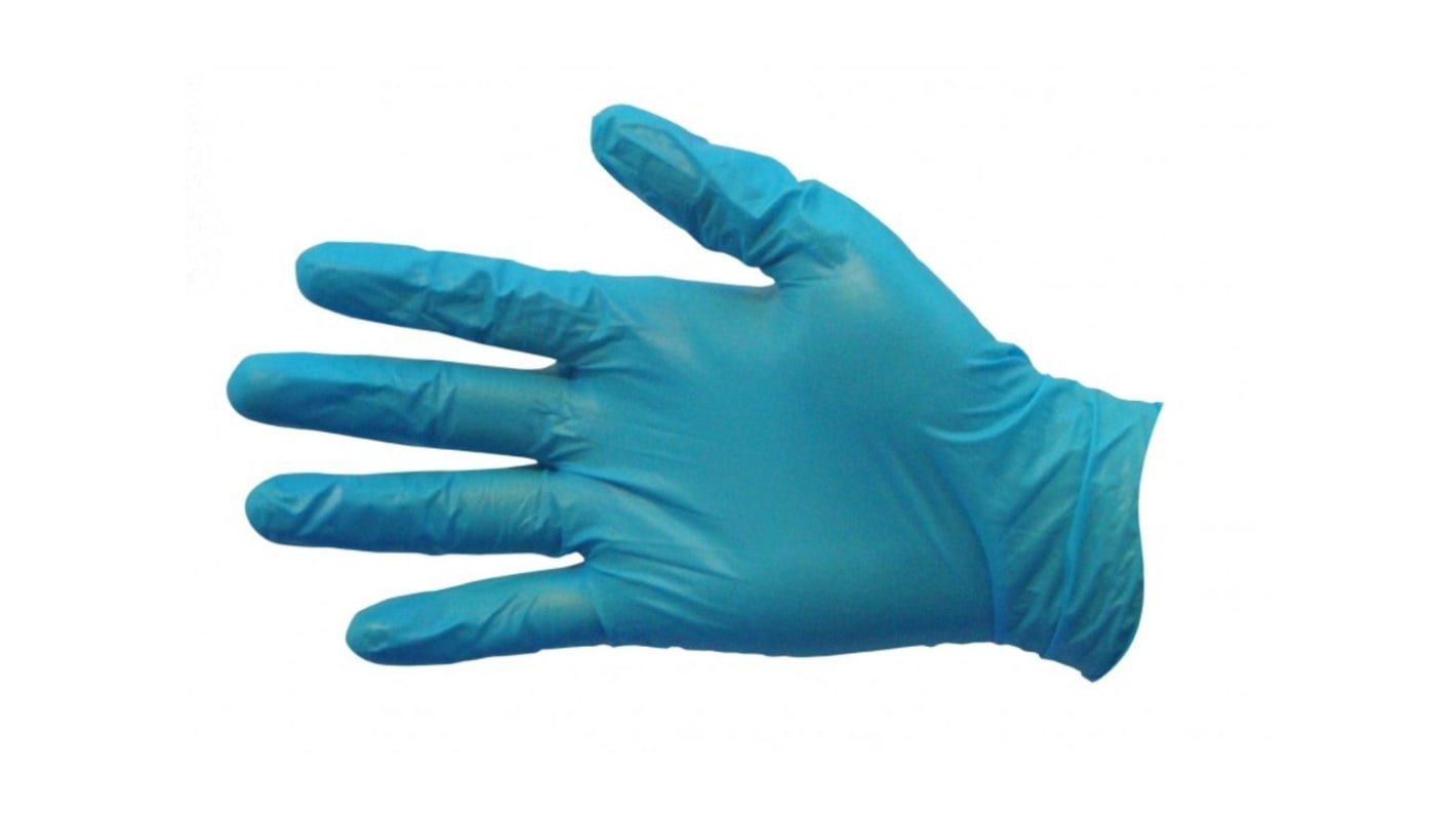 Pro-Val Foodie Blues Duo PF Blue Powder-Free Nitrile, PVC Disposable Gloves, Size L, 100 per Pack