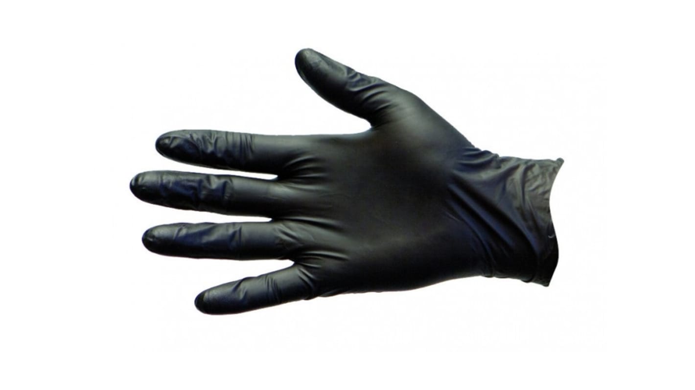 Pro-Val Black Duo PF Black Powder-Free Nitrile, PVC Disposable Gloves, Size M, 100 per Pack