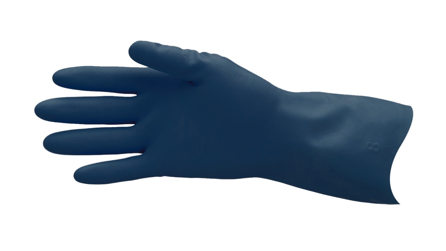 Pro-Val Process Blues Blue Natural Rubber Latex Work Gloves, Size 8.5, Medium, Latex Coating