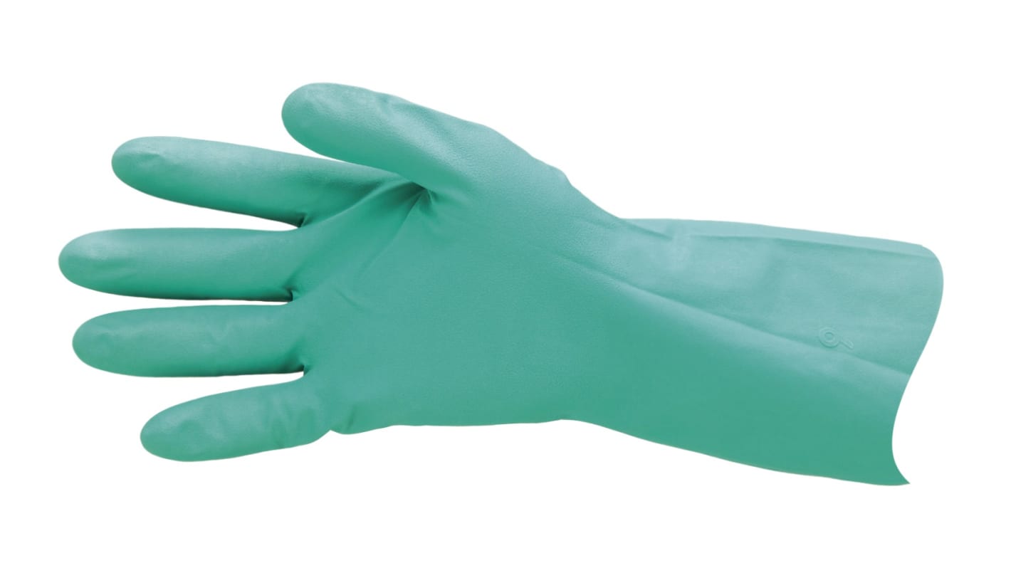 Pro-Val NITRILE 33's Green Nitrile Rubber Abrasion Resistant Work Gloves, Size 8, Nitrile Coating