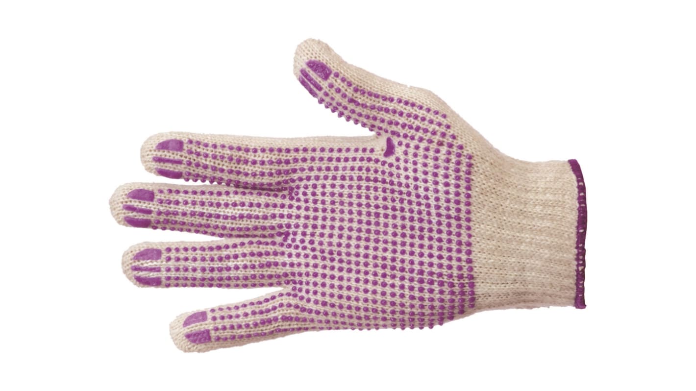 Pro-Val POLY D Polycotton Work Gloves, Size 9, Large, PVC Coating