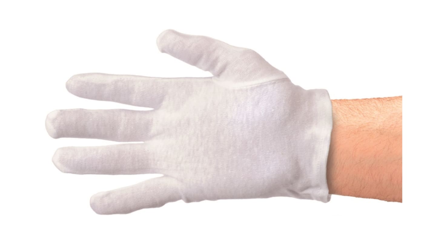 Pro-Val Interlox White Cotton Work Gloves, Size 8, Cotton Coating