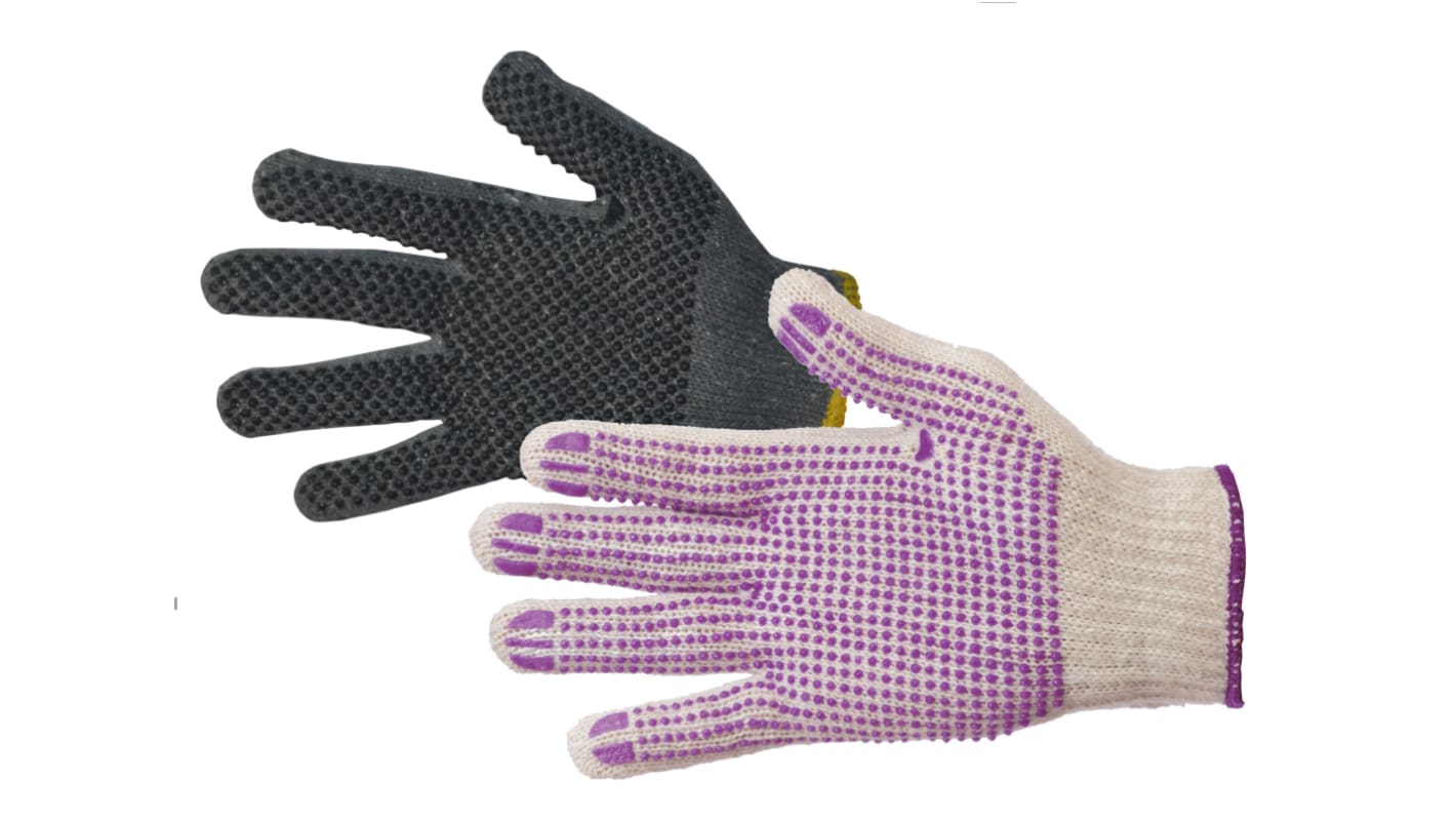 Pro-Val POLY D Grey Polyester Cut Resistant Work Gloves, Size 9, PVC Coating