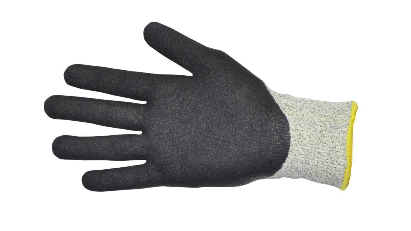 Pro-Val TNG5 Black/Grey HPPE, Nylon, Polyester, Spandex Cut Resistant Work Gloves, Size 8, Nitrile Coating