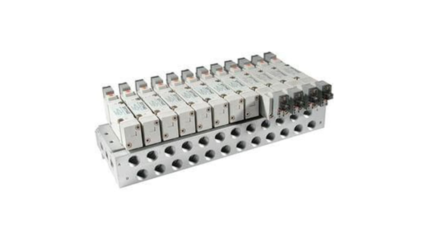 Manifold SMC SS5Y7-20-02-00F-Q, 2 stazioni, filettatura G 1, Alluminio