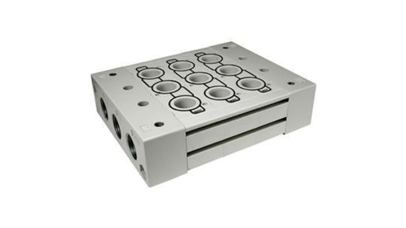 SMC Serie SY9000, Aluminium Ventilverteiler, 2-Stationen, Anschluss G1