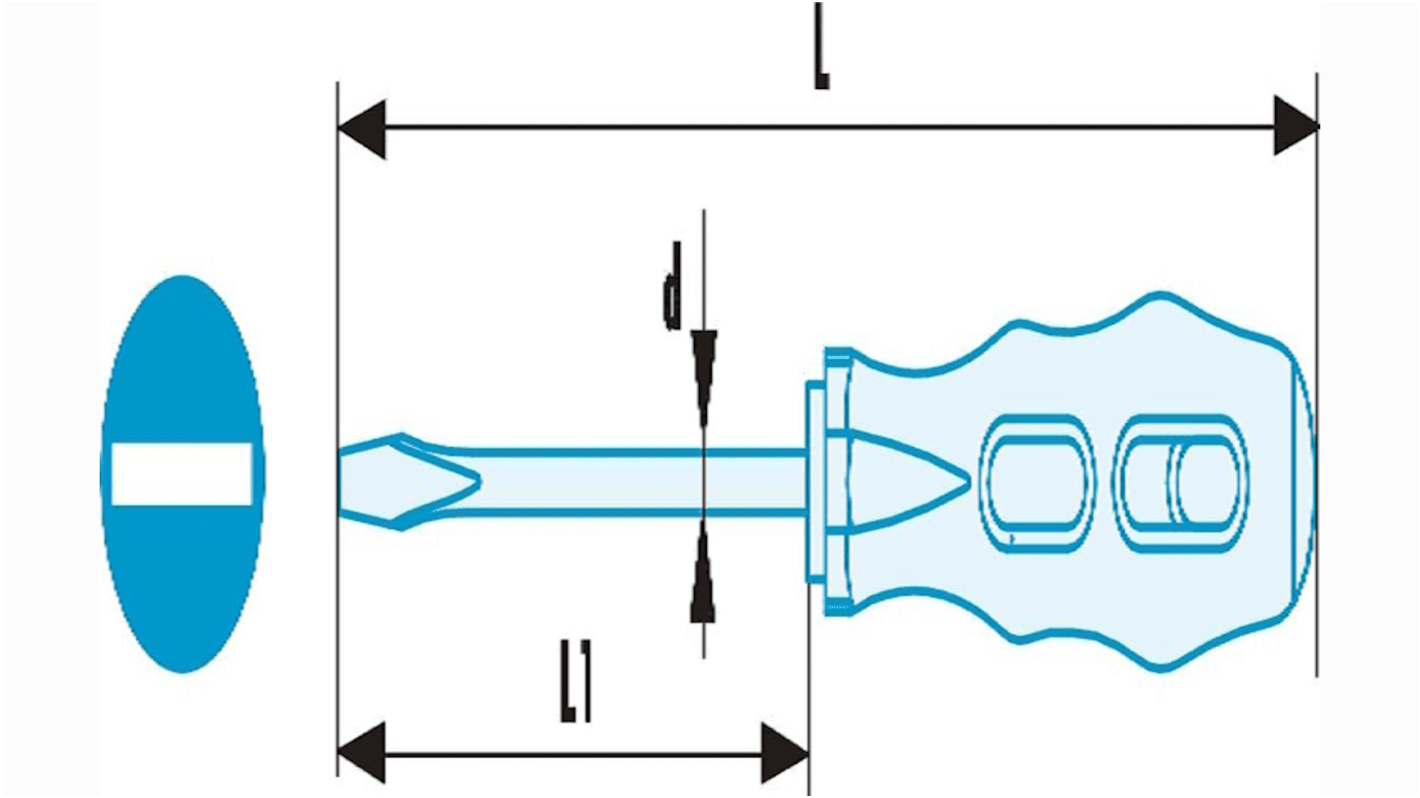 Facom Schlitz Standard-Schraubendreher, Beryllium-Kupfer, 320 mm / Klinge 200 mm