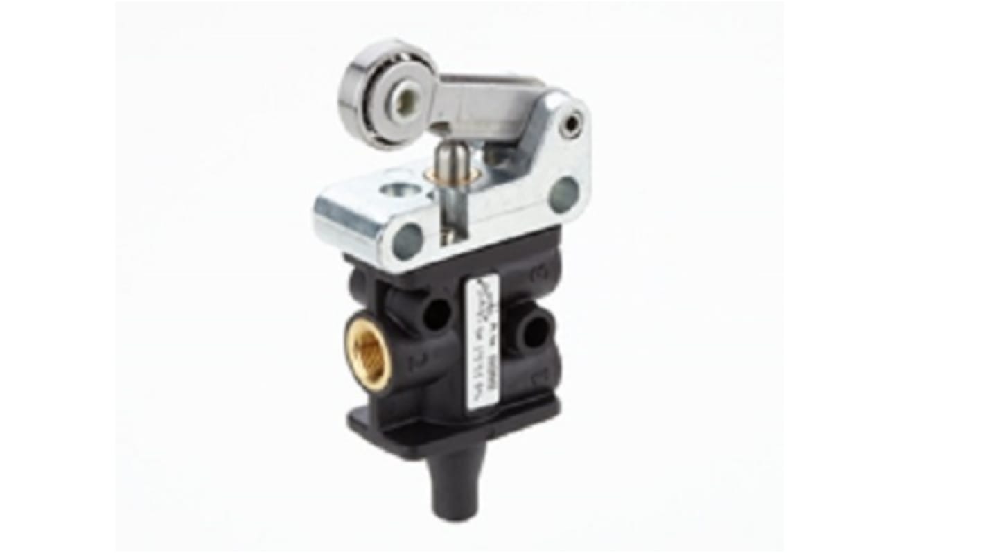 RS PRO Roller Lever 3/2 Pneumatic Control Valve super X Mechanical 3/2 valve Series, G 1/8, 1/8in, III B