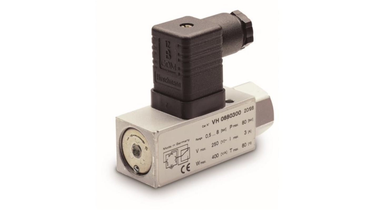 RS PRO Pressure Switch, G1/4 -1bar to 80 bar