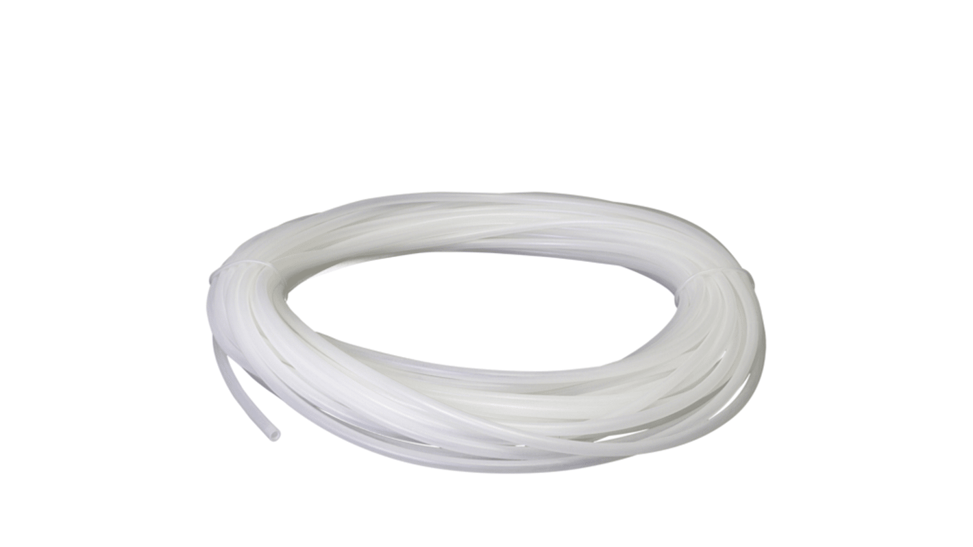 RS PRO Flexible Tube, Silicone, 2mm ID, 4mm OD, White, 50m