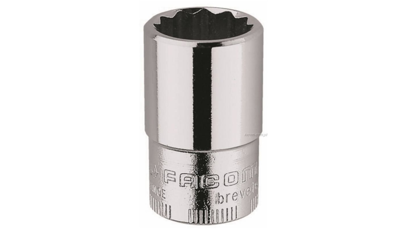Facom 3/8 in Drive 1mm Standard Socket, 12 point, 33 mm Overall Length