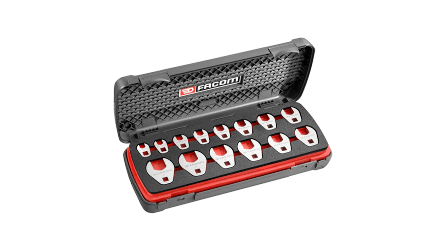 Facom 14-Piece Crow Foot Spanner Set, 8 → 19 mm