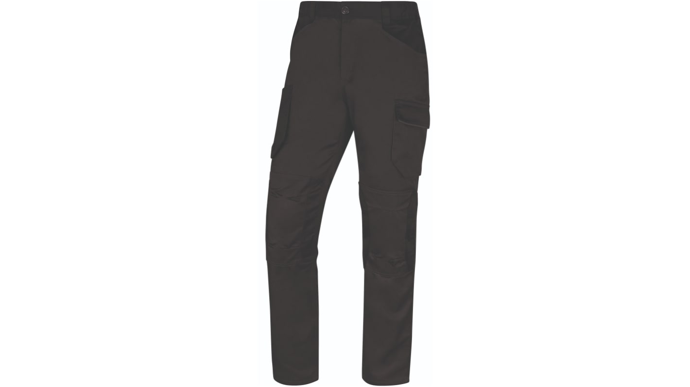 Delta Plus MACH 2 Black, Grey Twill 65% polyester 35% cotton 245 g/m². Work Trousers 26/29in, S Waist