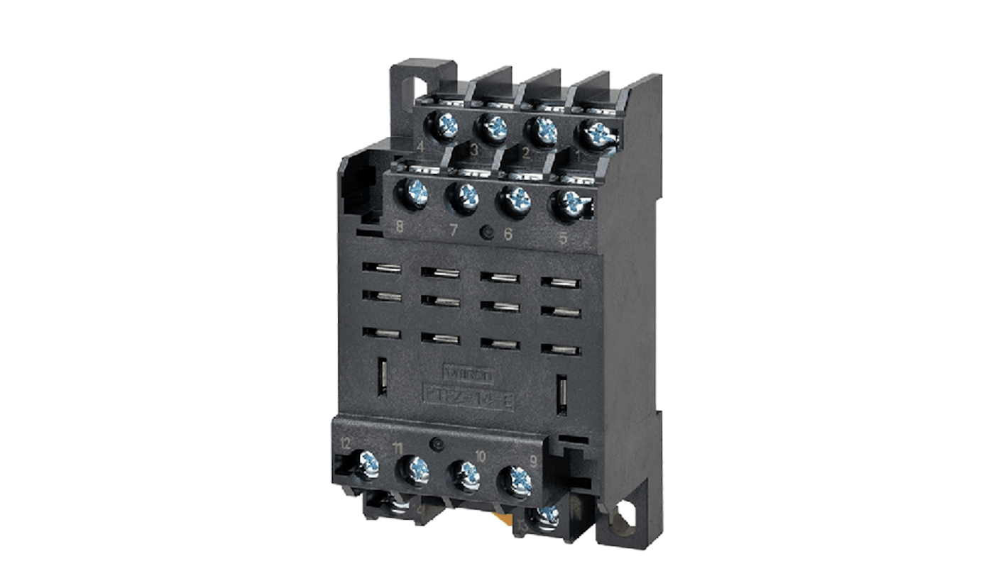 Omron LY 14 Pin 2000V DIN Rail Relay Socket, for use with LY Series Bi-polar Relay