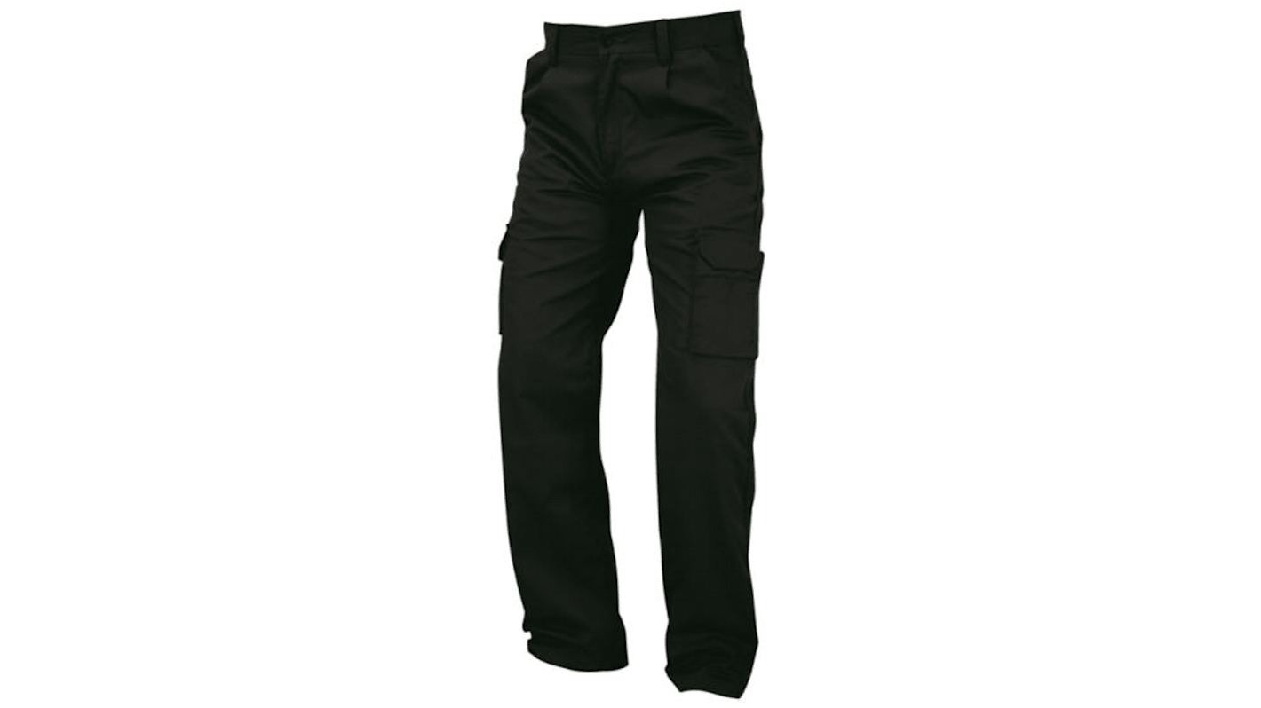 Pantaloni da lavoro Nero 35% cotone, 65% poliestere per Unisex vita 28poll', lunghezza 35poll Resistente all'usura