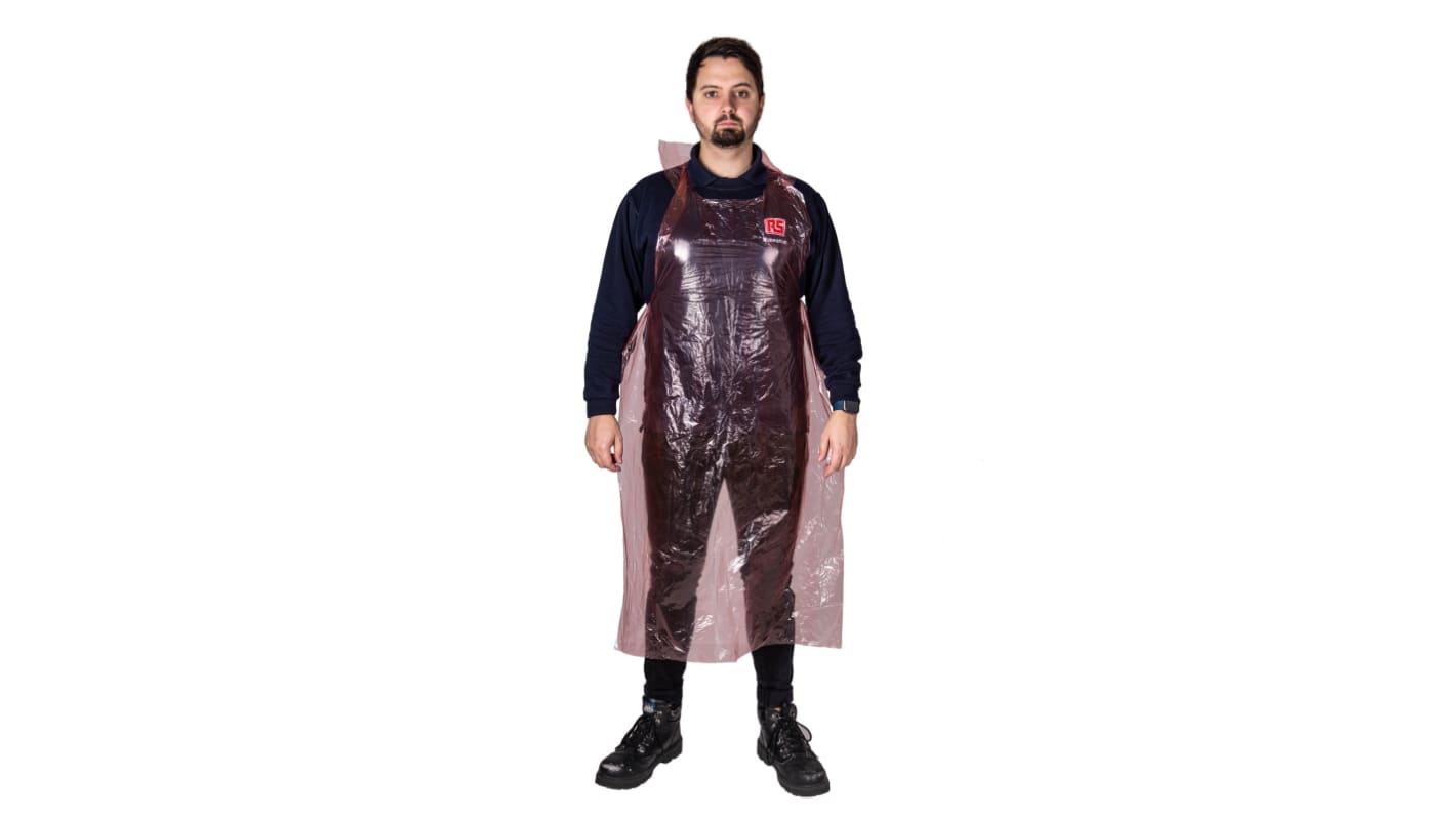 Reldeen Red Polythene Liquid Resistant Disposable Apron