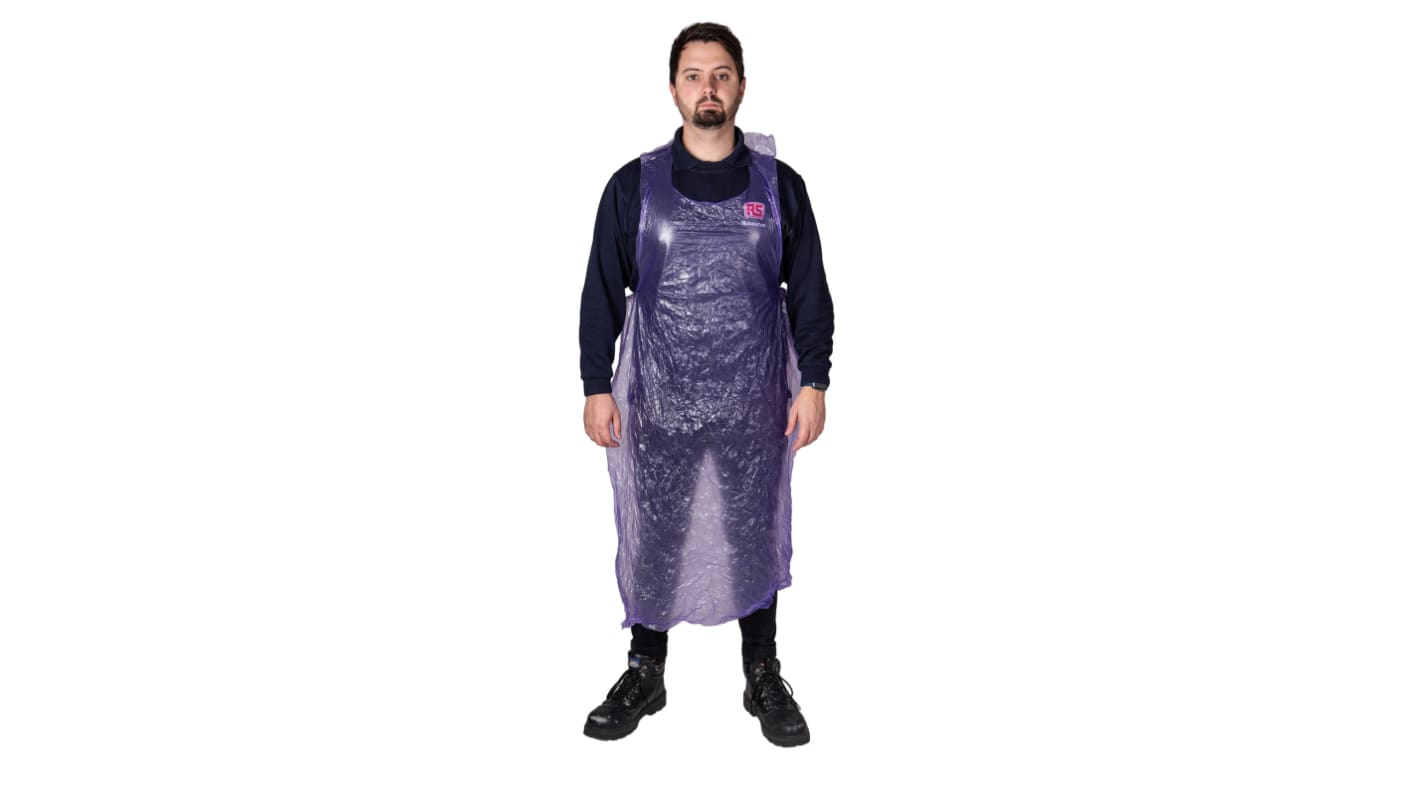 Reldeen Purple Polythene Liquid Resistant Disposable Apron