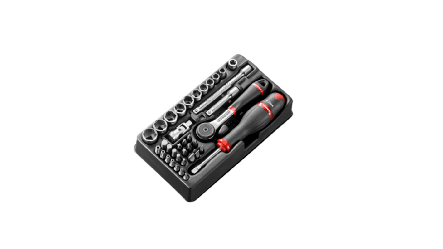 MOD.R161-66 | Facom 37-Piece Metric 1/4 in Standard Socket/Bit Set with ...