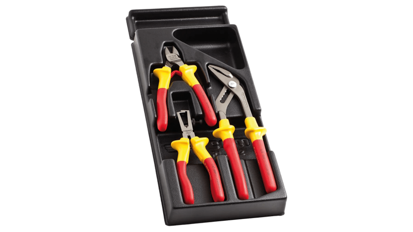 Facom 3-Piece Plier Set, Angled, Straight Tip, VDE/1000V