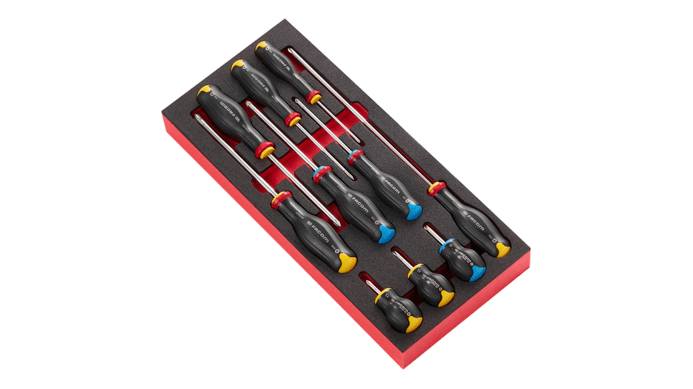 Facom Phillips; Pozidriv Screwdriver Set, 10-Piece