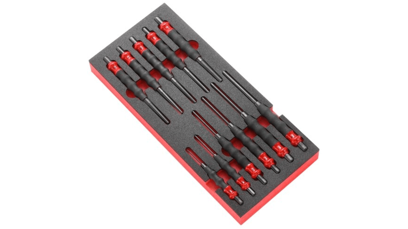 Set punzoni Facom, tipo Cacciaspina, L. 188 mm, 11 pezzi