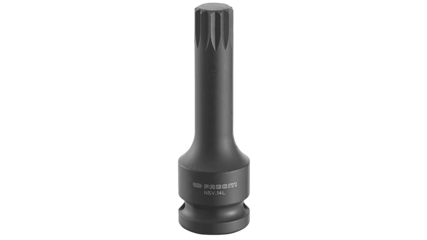 Facom 10mm, 1/2 in Drive Impact Socket Impact Bit Socket, 78 mm length