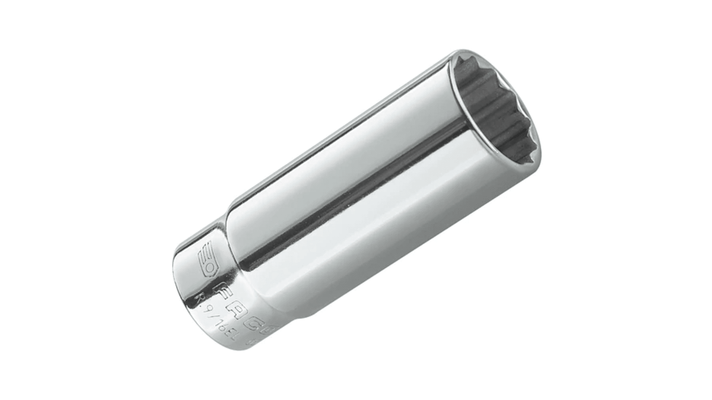 Facom 1/4 in Drive 1/2in Deep Socket, 12 point, 50 mm Overall Length