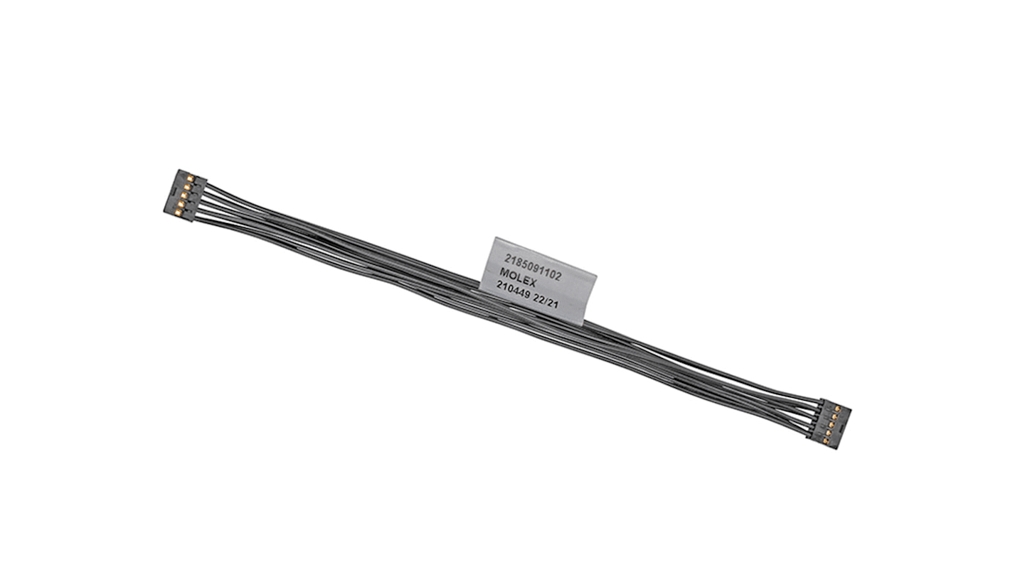 Kabel przewód-płytka, Milli-Grid, 125 V, 2 A, raster: 2mm, 150mm, Okrągły, Cyna, Czarny