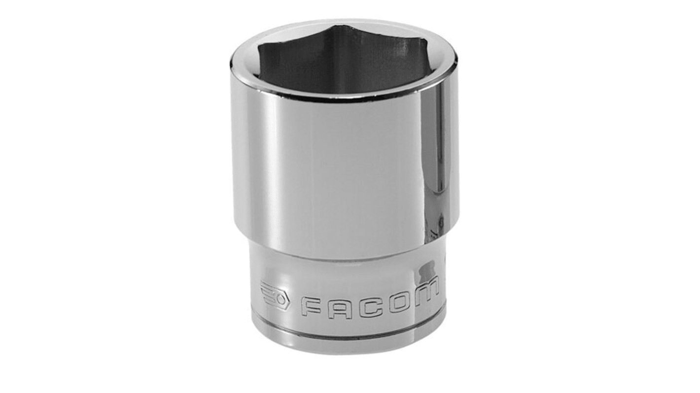 Facom 1/2 in Drive 1 1/8in Standard Socket, 6 point, 44 mm Overall Length