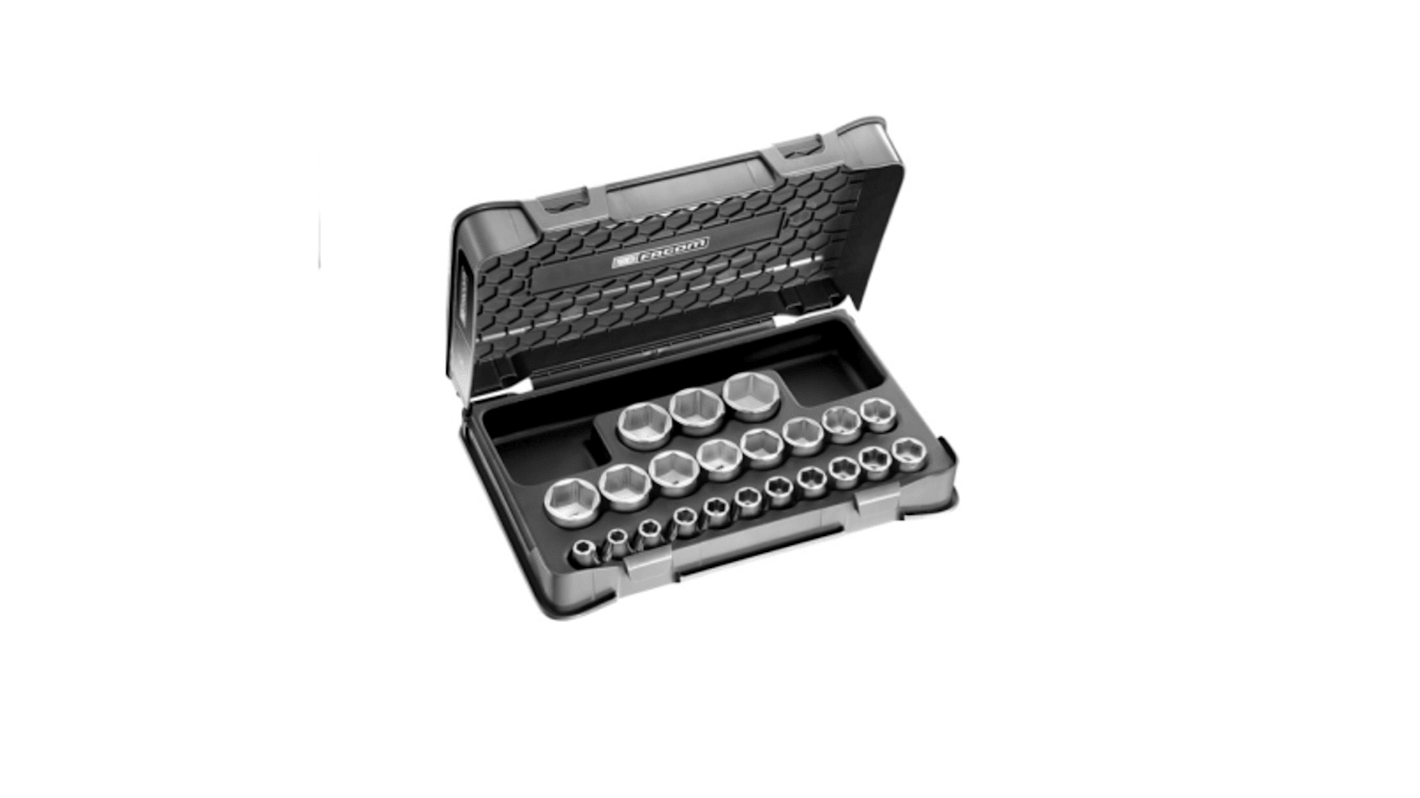 S.401B 22Piece Metric 1/2 in Standard Socket Set , 6 point RS