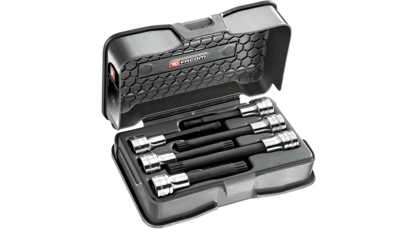 Facom 6-Piece 1/2 in Bit Socket Set , Spline Bit