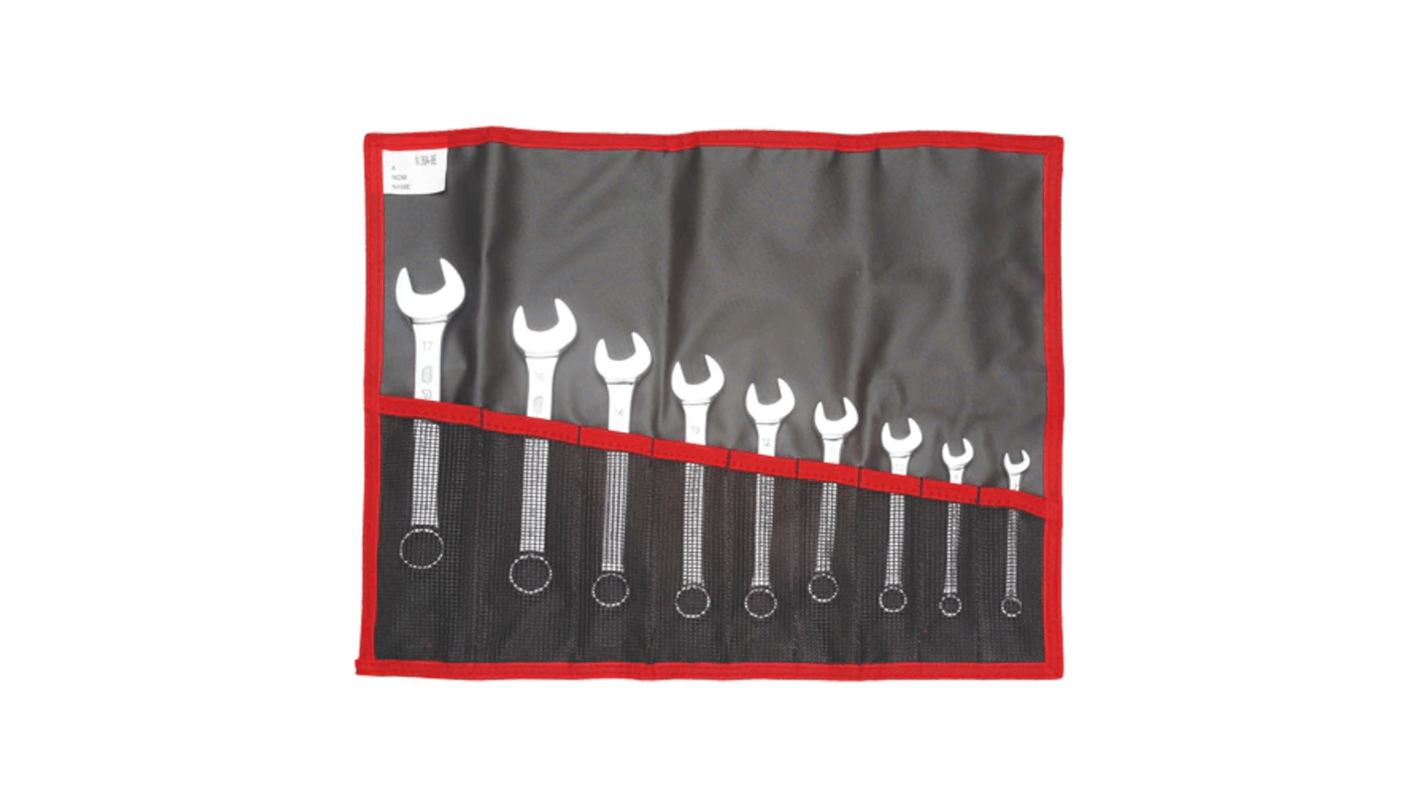 Facom 9-Piece Combination Spanner Set, 7 → 17 mm