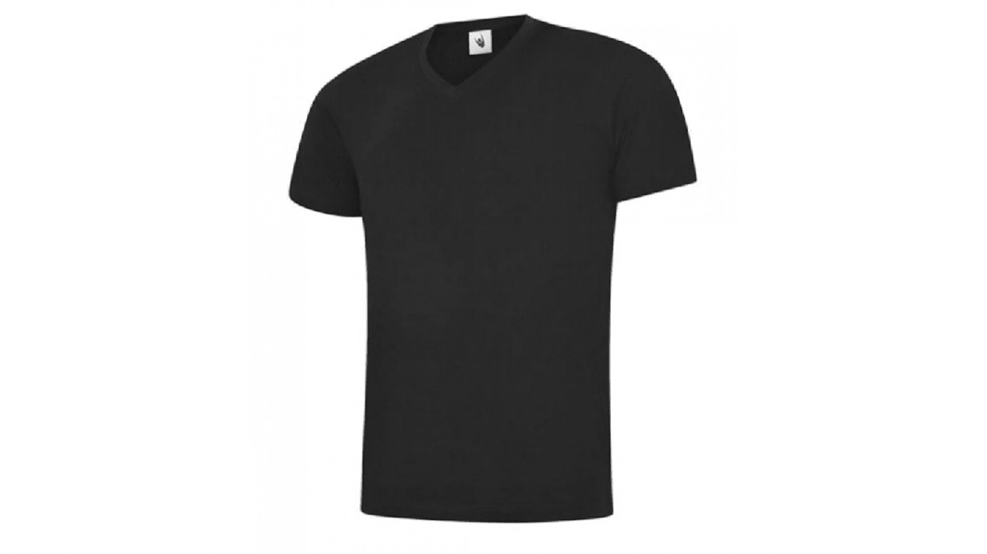 Uneek Black 100% Cotton Short Sleeve T-Shirt, UK- 3XL, EUR- 3XL