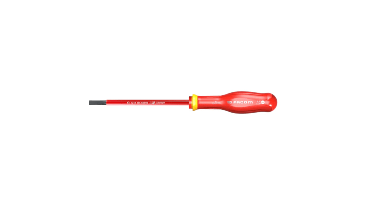 Tournevis Facom AT 5,5x125 VE - Isolé 1000V, Rouge - Lot De 2