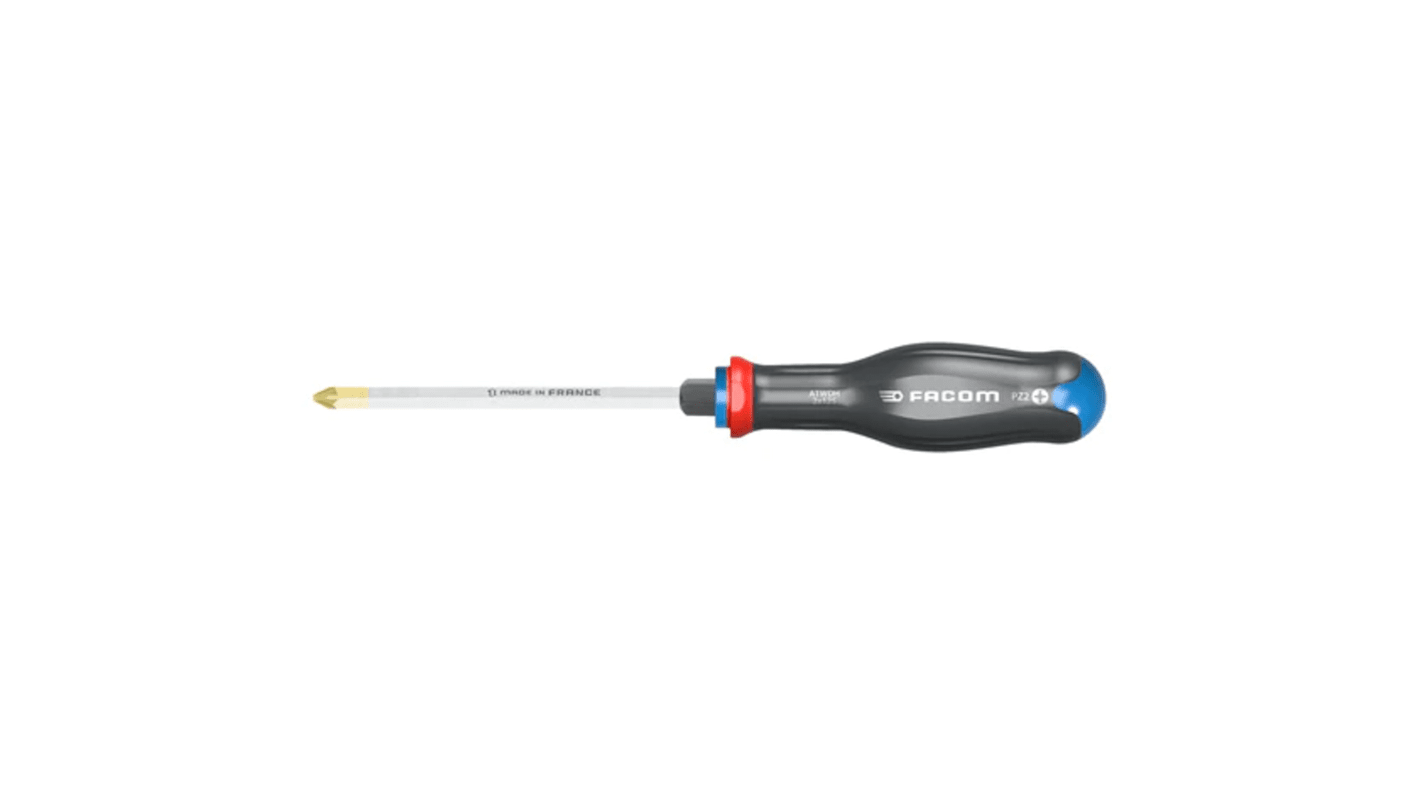 Facom Pozidriv Screwdriver, PZ1 Tip, 100 mm Blade, 209 mm Overall