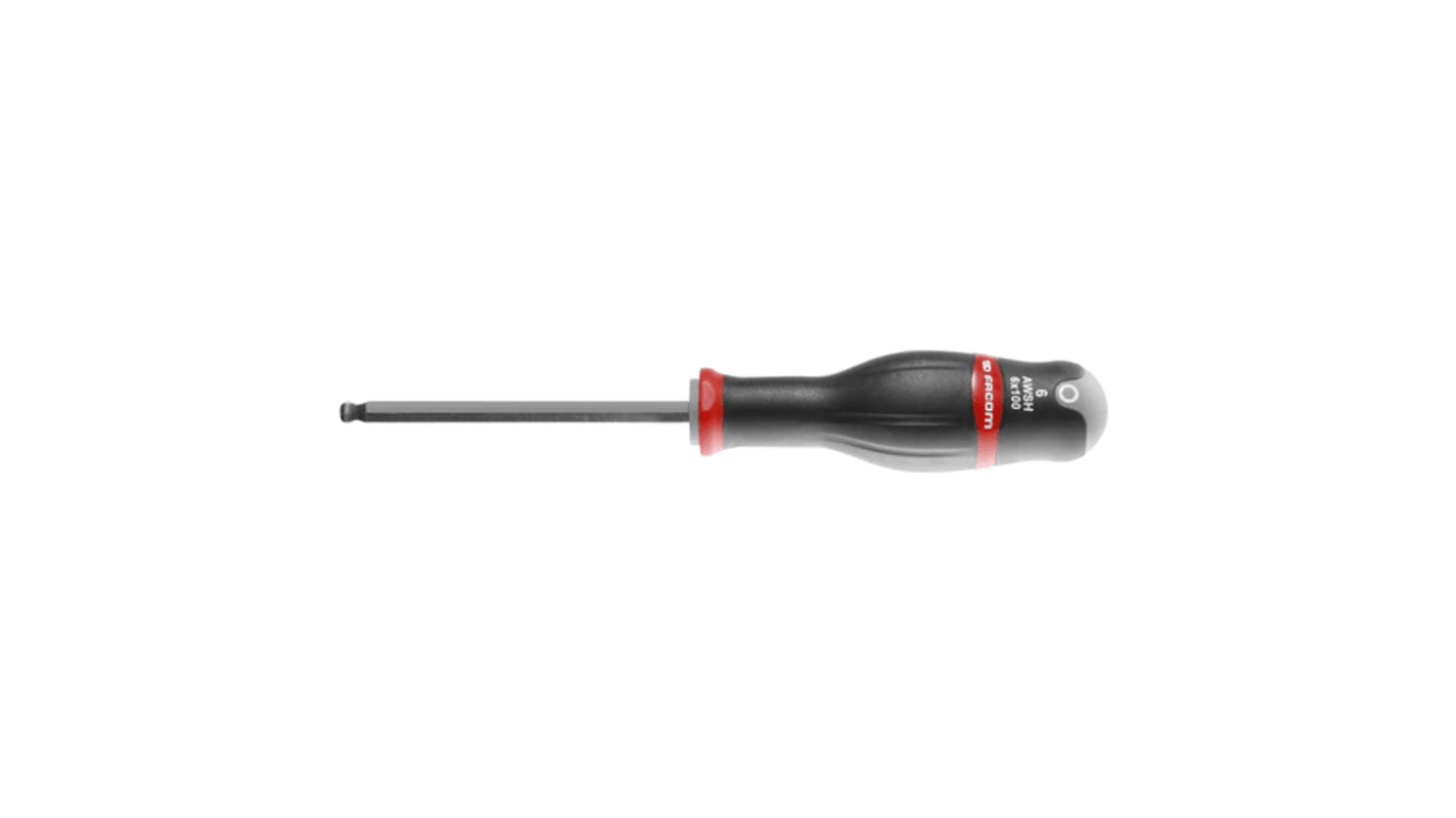 Facom Hexagon Screwdriver, 6 mm Tip, 100 mm Blade, 220 mm Overall