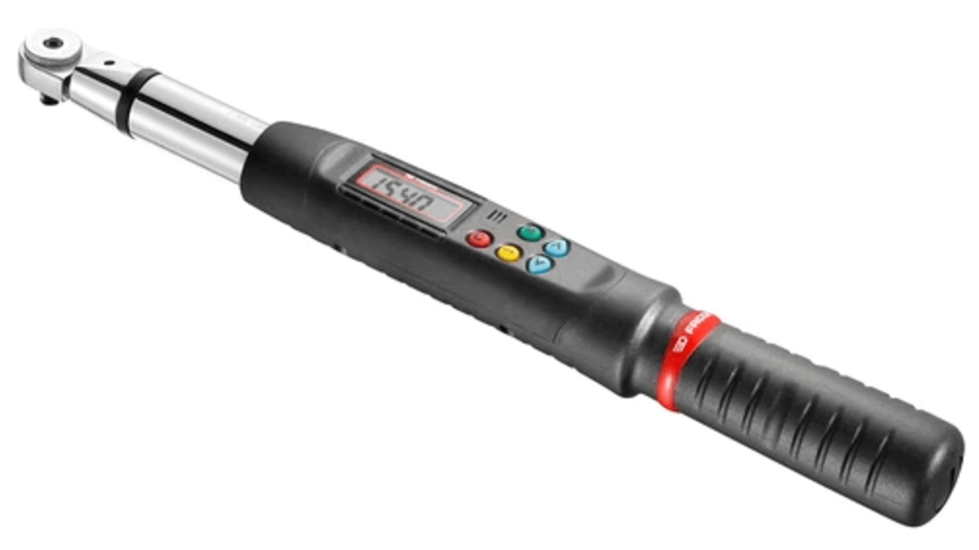 Facom Digital Torque Wrench, 1.5 → 30Nm, 1/4 in Drive, Square Drive, 9 x 12mm Insert