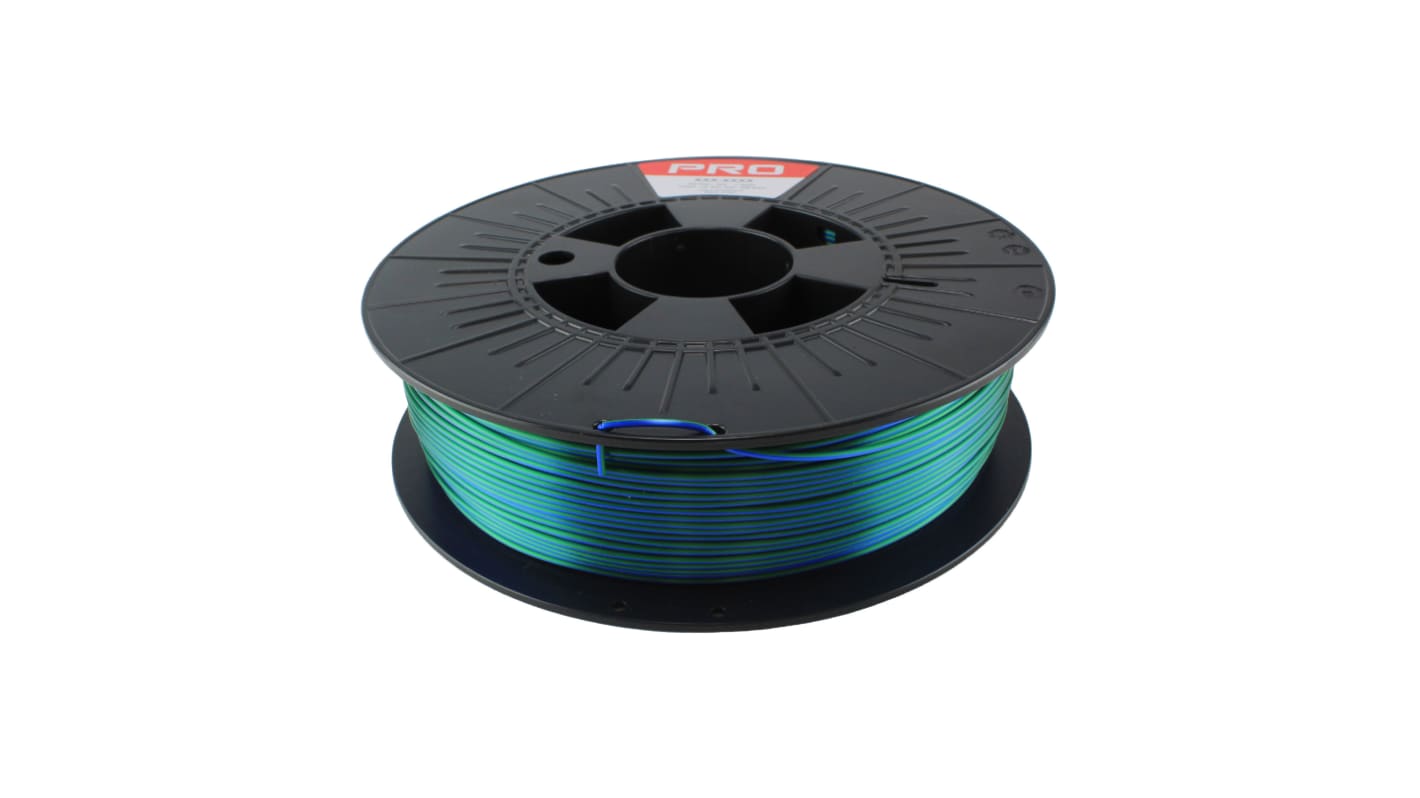 Filamento para impresora 3D, PLA Magic, 1.75mm, Azul/verde, 300g RS PRO