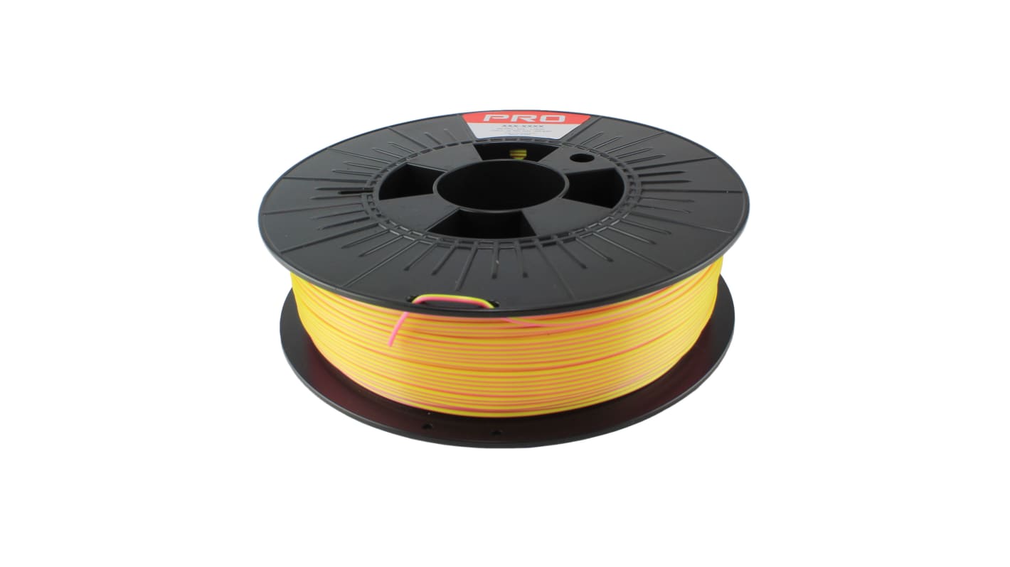 Filamento para impresora 3D, PLA Magic, 1.75mm, Rosa/amarillo, 500g RS PRO