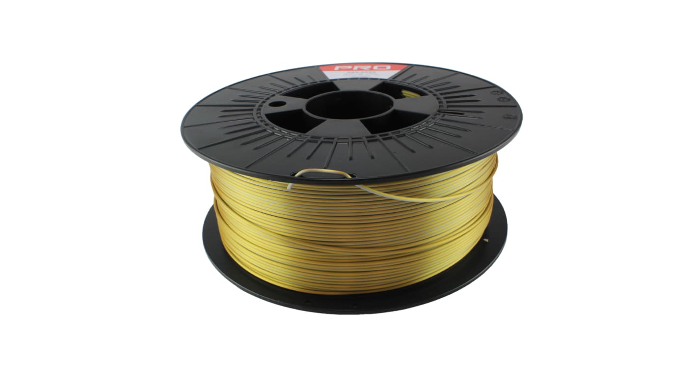 RS PRO PLA Magic 3D-Drucker Filament, Gold/Silber, 1.75mm, 1kg