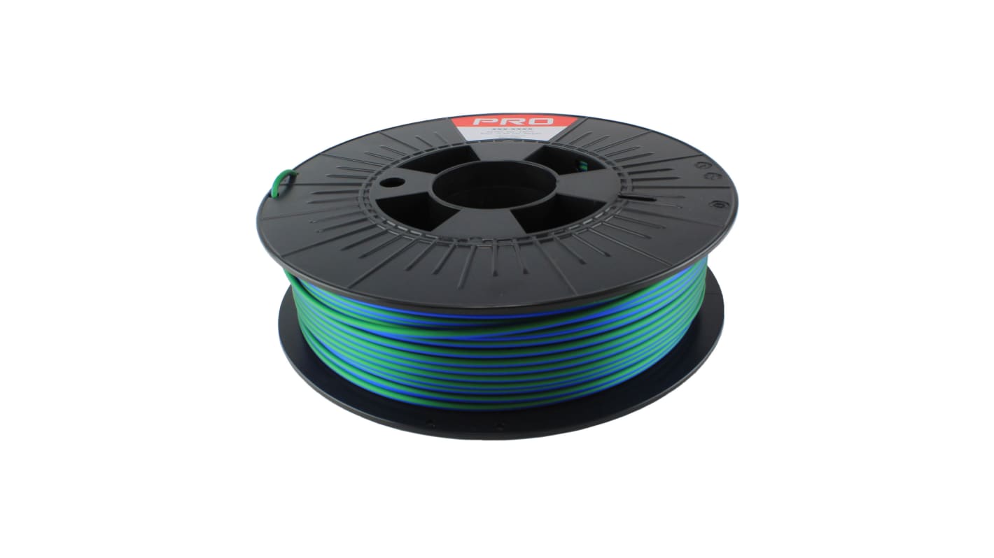 Filament pour imprimante 3D RS PRO, PLA Magic, Ø 2.85mm, Bleu/vert, 300g