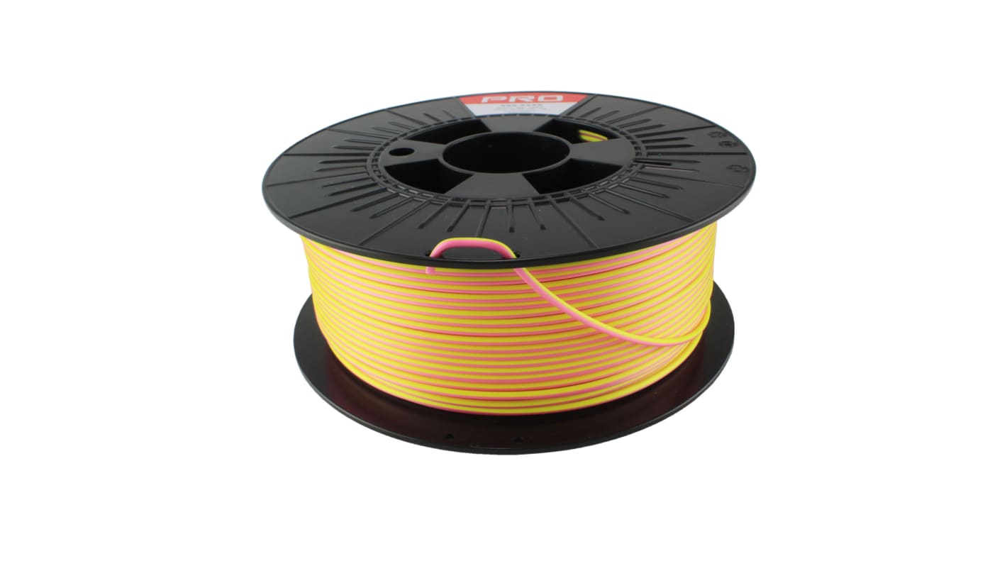 RS PRO 2.85mm Pink/Yellow PLA Magic 3D Printer Filament, 1kg