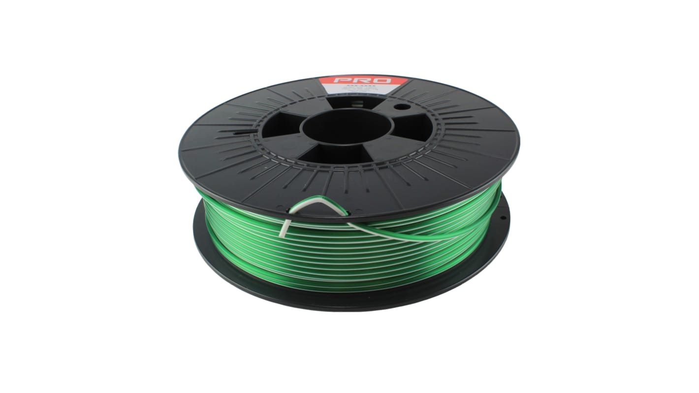 Filament pour imprimante 3D RS PRO, PLA Magic, Ø 2.85mm, Vert/blanc, 500g