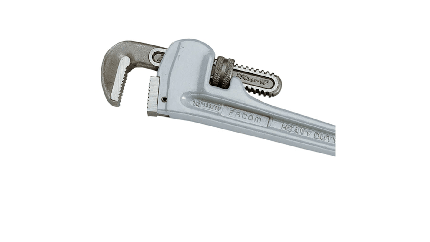 Facom Pipe Wrench, 600 mm Overall, 90mm Jaw Capacity